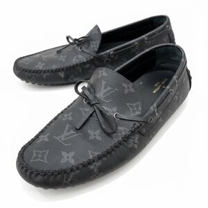 ❌SOLD❌ Authentic Louis Vuitton Monogram Eclipse Driving Loafers Mens 10 Black LV